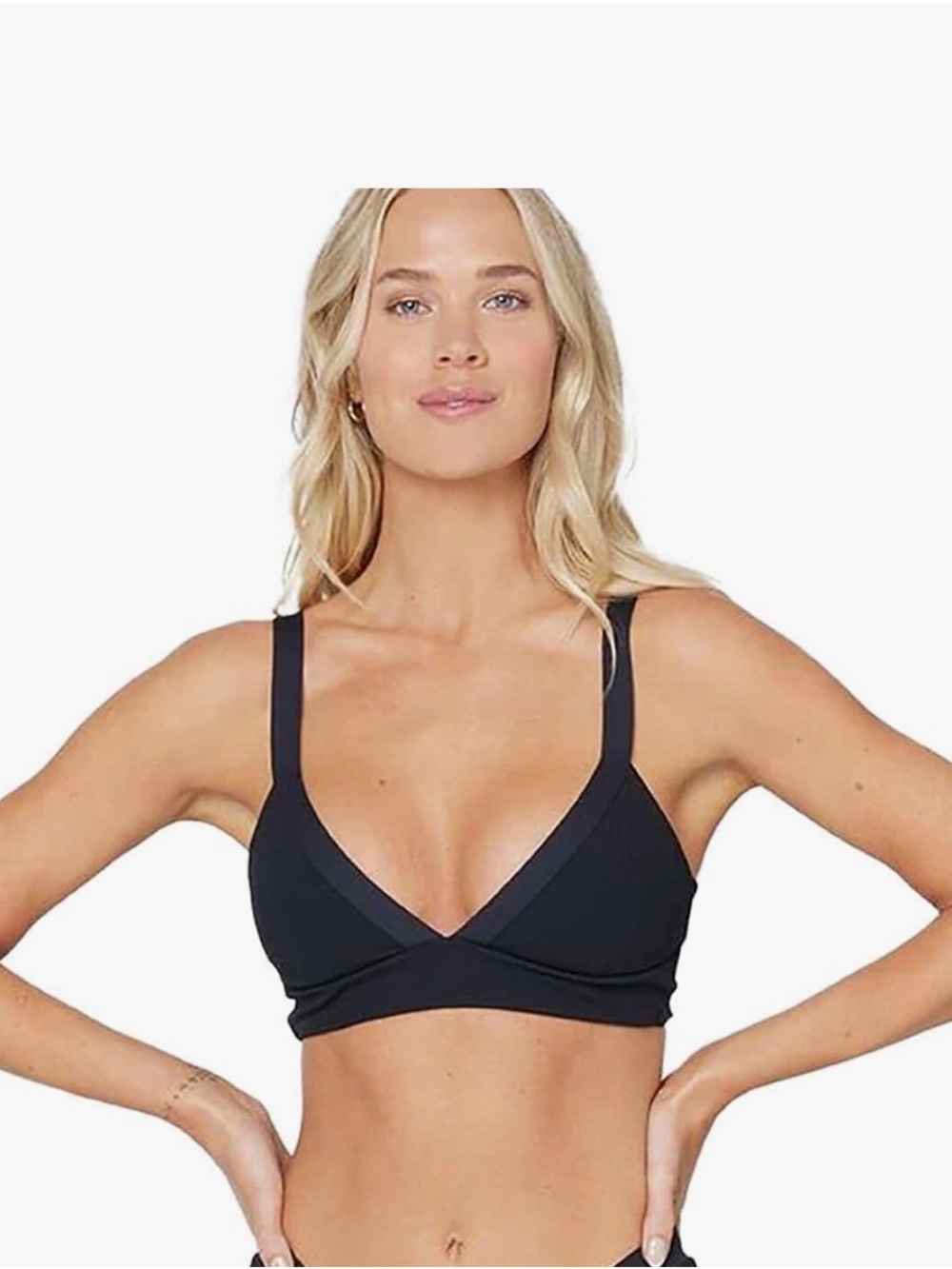 L*Space Ridin' High Ribbed Vera Black Bikini Top